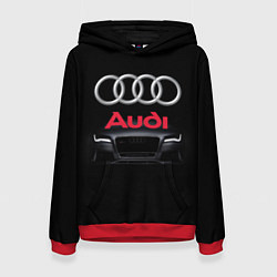 Толстовка-худи женская AUDI, цвет: 3D-красный