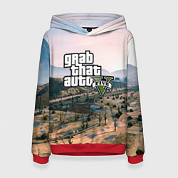 Толстовка-худи женская Grand Theft Auto 5, цвет: 3D-красный
