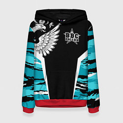 Толстовка-худи женская ВВС России Камуфляж, цвет: 3D-красный