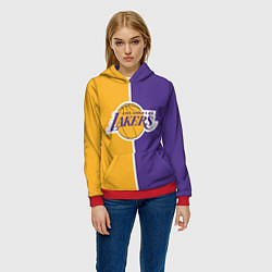 Толстовка-худи женская LA LAKERS, цвет: 3D-красный — фото 2
