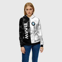 Толстовка-худи женская BMW, цвет: 3D-черный — фото 2