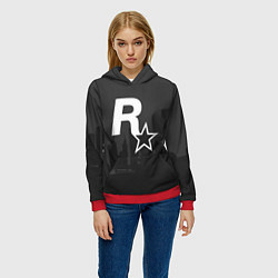 Толстовка-худи женская ROCKSTAR, цвет: 3D-красный — фото 2