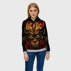 Толстовка-худи женская ACDC, цвет: 3D-меланж — фото 2