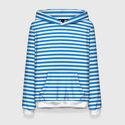 Толстовка-худи женская Тельняшка ВДВ, цвет: 3D-белый