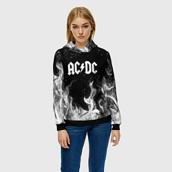 Толстовка-худи женская AC DC, цвет: 3D-черный — фото 2