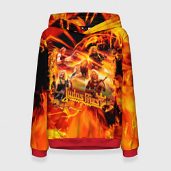 Толстовка-худи женская Judas Priest, цвет: 3D-красный