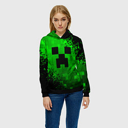 Толстовка-худи женская MINECRAFT, цвет: 3D-черный — фото 2