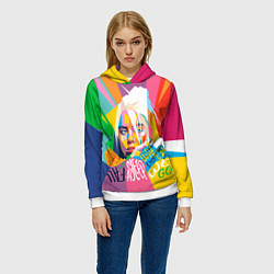 Толстовка-худи женская BILLIE EILISH, цвет: 3D-белый — фото 2