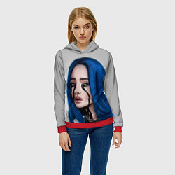 Толстовка-худи женская BILLIE EILISH, цвет: 3D-красный — фото 2