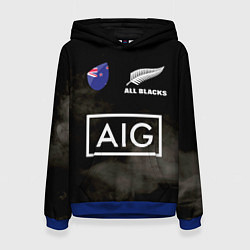 Толстовка-худи женская ALL BLACKS, цвет: 3D-синий