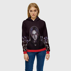 Толстовка-худи женская Pyrokinesis, цвет: 3D-красный — фото 2