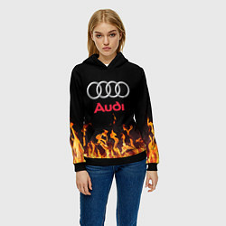 Толстовка-худи женская AUDI, цвет: 3D-черный — фото 2