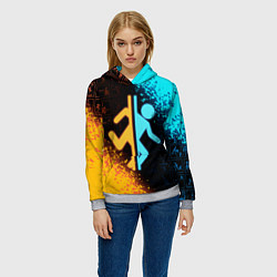 Толстовка-худи женская PORTAL, цвет: 3D-меланж — фото 2