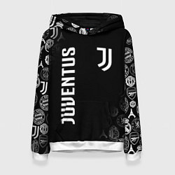 Толстовка-худи женская JUVENTUS, цвет: 3D-белый