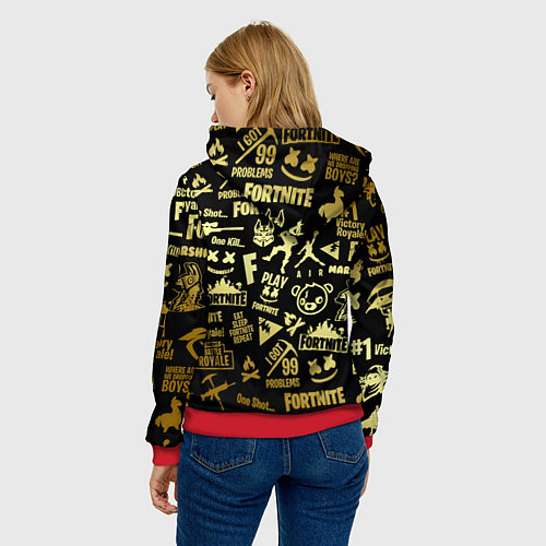 Женская толстовка FORTNITE / 3D-Красный – фото 4