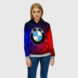 Толстовка-худи женская BMW NEON, цвет: 3D-меланж — фото 2