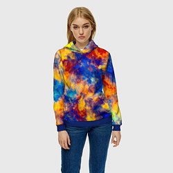 Толстовка-худи женская Огненно-синий полутон, цвет: 3D-синий — фото 2