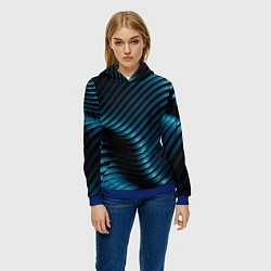 Толстовка-худи женская Плавность,, цвет: 3D-синий — фото 2