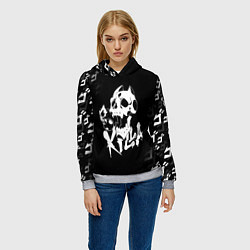 Толстовка-худи женская KILLER QUEEN, цвет: 3D-меланж — фото 2