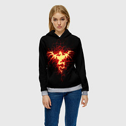 Толстовка-худи женская Огненный Дракон, цвет: 3D-меланж — фото 2