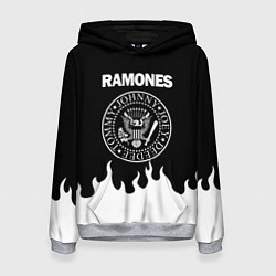 Толстовка-худи женская RAMONES, цвет: 3D-меланж