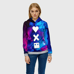 Толстовка-худи женская LOVE DEATH ROBOTS LDR, цвет: 3D-меланж — фото 2