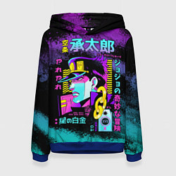 Толстовка-худи женская Приключения ДжоДжо, цвет: 3D-синий