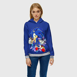 Толстовка-худи женская Sonic, цвет: 3D-меланж — фото 2
