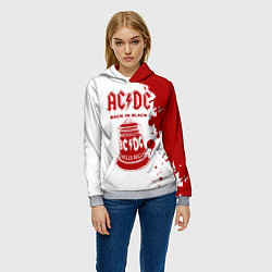 Толстовка-худи женская ACDC Back in Black, цвет: 3D-меланж — фото 2