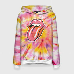 Женская толстовка Rolling Stones tie-dye