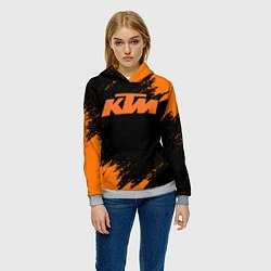 Толстовка-худи женская KTM, цвет: 3D-меланж — фото 2