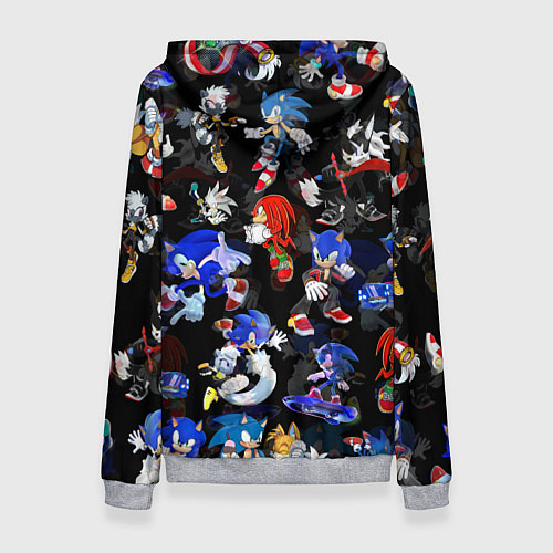 Женская толстовка Sonic паттерн / 3D-Меланж – фото 2
