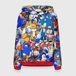 Толстовка-худи женская SONIC PATTERN, цвет: 3D-красный