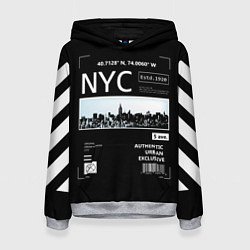 Толстовка-худи женская Off-White: NYC, цвет: 3D-меланж