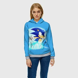Толстовка-худи женская Sonic, цвет: 3D-меланж — фото 2