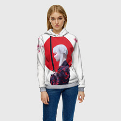 Толстовка-худи женская Самурай, цвет: 3D-меланж — фото 2