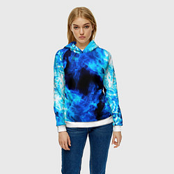 Толстовка-худи женская СИНИЙ ОГОНЬ, цвет: 3D-белый — фото 2