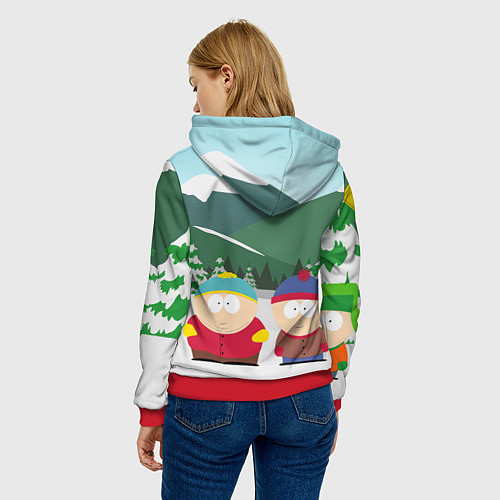 Женская толстовка ЮЖНЫЙ ПАРК / 3D-Красный – фото 4