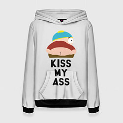 Толстовка-худи женская Kiss My Ass, цвет: 3D-черный