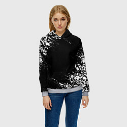 Толстовка-худи женская БЕЛЫЕ ЧЕРЕПА, цвет: 3D-меланж — фото 2