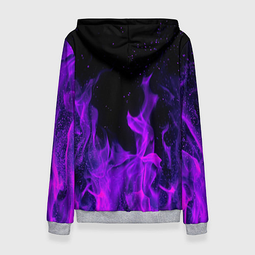 Женская толстовка ФИОЛЕТОВЫЙ ОГОНЬ / 3D-Меланж – фото 2