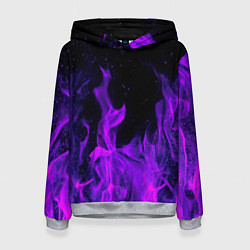 Толстовка-худи женская ФИОЛЕТОВЫЙ ОГОНЬ, цвет: 3D-меланж