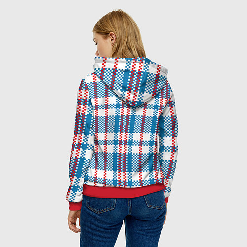 Женская толстовка Текстура Сумка Челнока / 3D-Красный – фото 4