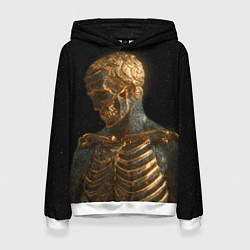 Толстовка-худи женская Скелет В Золоте, цвет: 3D-белый