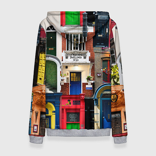 Женская толстовка London doors цифровой коллаж / 3D-Меланж – фото 2