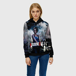 Толстовка-худи женская RESIDENT EVIL 3, цвет: 3D-черный — фото 2