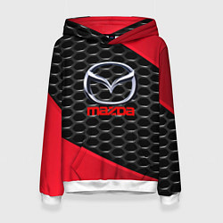 Толстовка-худи женская MAZDA, цвет: 3D-белый