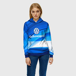 Толстовка-худи женская Volkswagen, цвет: 3D-синий — фото 2