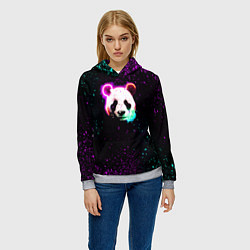 Толстовка-худи женская Панда, цвет: 3D-меланж — фото 2