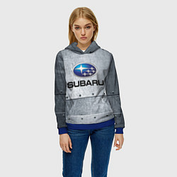 Толстовка-худи женская SUBARU, цвет: 3D-синий — фото 2